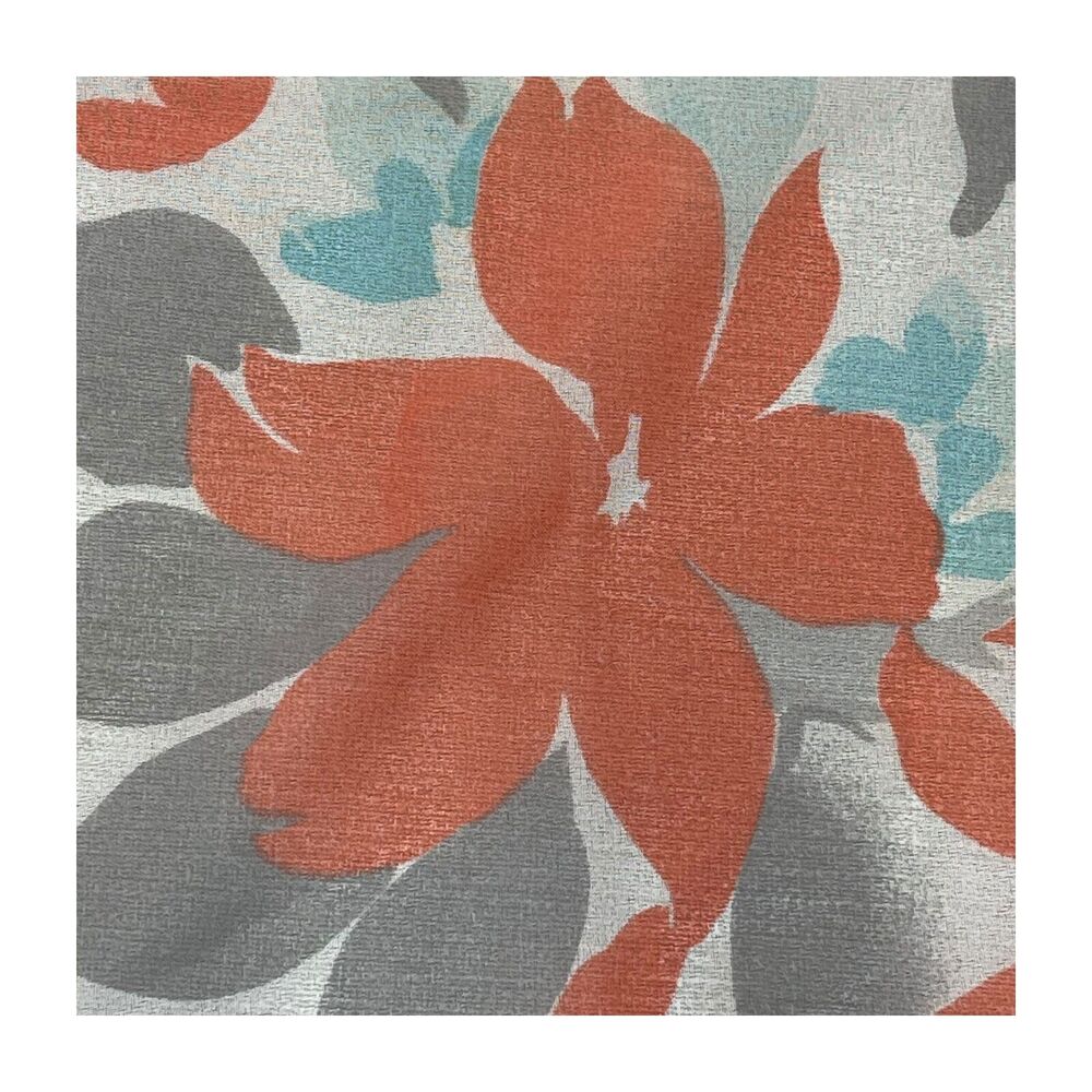 Peach and Gray Leaves Printed Square Head Scarf 30.5" x 30.5" Lightweight - Picture 3 of 6